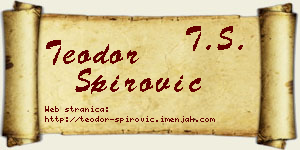 Teodor Špirović vizit kartica